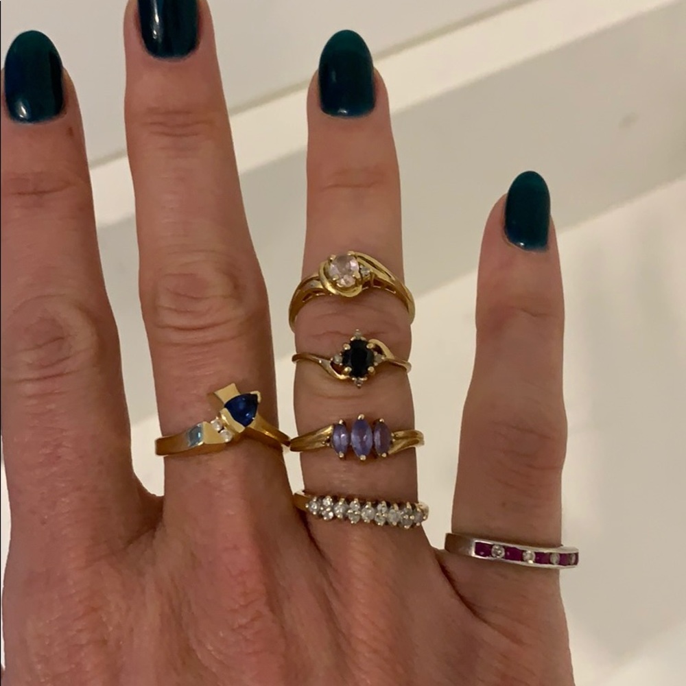Various rings with real stones